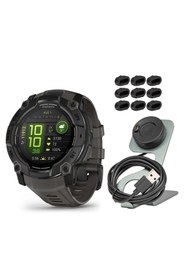 Resim Garmin Instinct 3 50mm AMOLED GPS Akıllı Saat (Siyah ve Kömür Bant) Odak Kameralı Paket Taşınabilir 