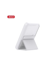 Resim Pr211 10000mah 38.5w Magsafe Type-c / Usb-a Çift Çıkışlı Hızlı Şarj Stantlı Taşınabilir Powerbank Beyaz 