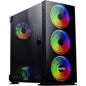 Resim İzoly Cyperpunk AX6 4x A-RGB(14CM)Temperli Cam Kumandalı Full ATX Oyuncu Bilgisayar Kasası 