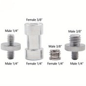 Resim Kamera tripod ışık standı için dönüştürücü vida adaptörü seti 1/4" 3/8" montaj vida adaptörleri 4 adet dayanıklı erkek dişi vida adaptörü 