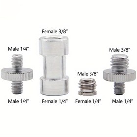 Resim Kamera tripod ışık standı için dönüştürücü vida adaptörü seti 1/4" 3/8" montaj vida adaptörleri 4 adet dayanıklı erkek dişi vida adaptörü 
