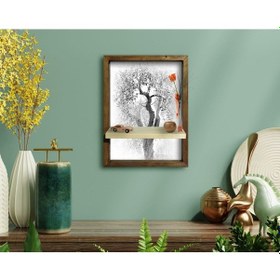 Resim Bk Home Doğal Masif Ahşap Çerçeveli Tablo Duvar Rafı-31 (551052946) 