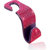 Resim Sones 3 Parça Araç Arka Koltuk Kancaları Oto Koltukları Çok Fonksiyonlu Elmas Çivili Kancalar, Renk: Kırmızı Elmas 