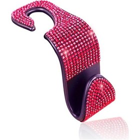 Resim Sones 3 Parça Araç Arka Koltuk Kancaları Oto Koltukları Çok Fonksiyonlu Elmas Çivili Kancalar, Renk: Kırmızı Elmas 