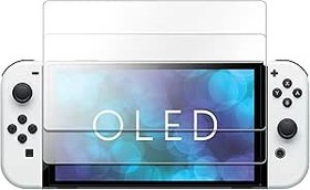 Resim TalkWorks TALK WORKS Nintendo Switch OLED 2021 için Temperli Cam - Ekran Koruyucu (2'li Paket) Çizilme, Çatlamaya Dayanıklı, Kolay Kurulum, Koruyucu Ultra İnce HD Dokunmatik Ekran Kapak Filmi Arka 