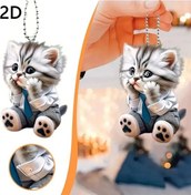 Resim Singree Sevimli Araç Askılı Kedi Şeklinde Peluş Oyuncak - Çok Amaçlı Dekoratif Aksesuar 