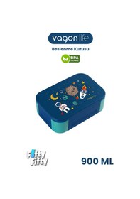 Resim Vagonlife 900 Ml Tek Kat 3 Bölme Çocuk Beslenme Kutusu -ffb1270 Mavi 