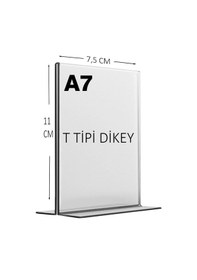 Resim Heroglas A7 T Tipi Dikey Masa Üstü Şeffaf Pleksi / Föylük-fiyatlık-menü-broşürlük 