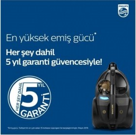 Resim Philips Hepa Filtreli Üstün Çekim Güçlü Premium Toz Torbasız Elektrikli Süpürge - 899W - Powercyclone 10 