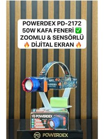 Resim Powerdex Kafa Lambası 50w Dijital Göstergeli 3000 Lümen Sensörlü 