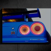 Resim Nissan GTR R34 Araba Poster (Neon) 