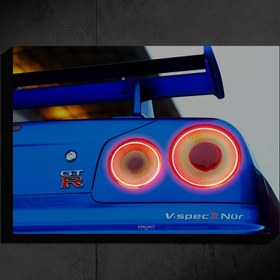 Resim Nissan GTR R34 Araba Poster (Neon) 