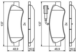 Resim BOSCH 0986494994 | Fren Balata Arka Çift Fişli Ducato Minibüs / 