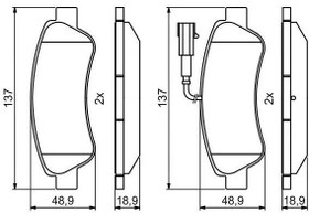 Resim BOSCH 0986494994 | Fren Balata Arka Çift Fişli Ducato Minibüs / 