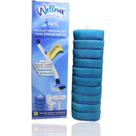 Resim Wellnax Breeze Refresh Kullan At Yedek 20 Adet Sünger Mavi Su ve Deterjanlı Tuvalet Süngeri X1 
