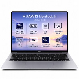 Resim Huawei Matebook 14 Intel Core Ultra 5 125H 16GB 1TB SSD 14.2" FHD 2.8k 2880 x 1920 OLED 120Hz Freedos Taşınabilir Bilgisayar 