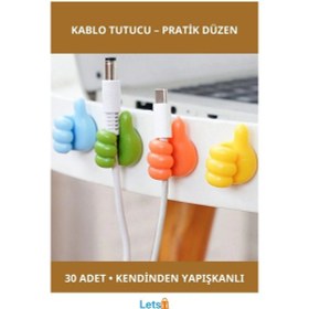 Resim El Şeklinde Kablo Tutucu 30 Adet Çok Amaçlı Sevimli Kanca 1 Adet 
