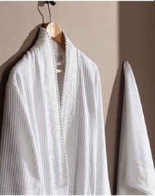 Resim Madame Coco Cataline Kadın %100 Pamuk Bornoz Set - Beyaz - Lüks Koleksiyon Born0000000048 Beyaz 