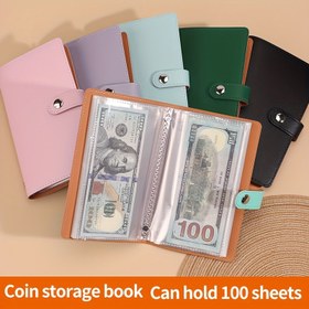 Resim 1 Adet PU Deri Nakit Tasarruf Defteri - Fotoğraflara, Bozuk Paralarla ve Pullardan Koruma için Güvenli Depolama | Baskılı Toka ile Şık Kapatma & Dayanklı Fermerli Çekmece Yeni Taraf Para Biriktirici Notebook Ailenizle Finans Kaydı Banknot Koleksiyon Albümleri 66 Ülkede Mevcut 
