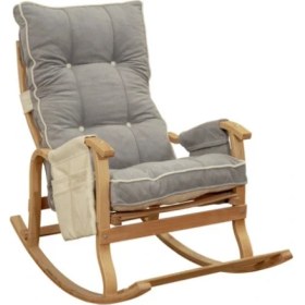 Resim Özmob Rela x Lü x Ahşap Çift Minderli Çift Cepli Sallanan Sandalye Çift Taraflı Sallanan Koltuk Tv Koltuğu 