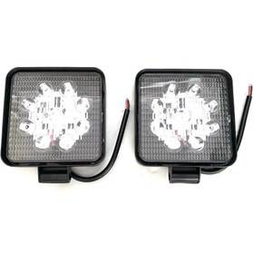 Resim First Oto 9 Led Kare Projektör Off Road Çalışma Sis Lambası 27W 12-30V 2 Adet 