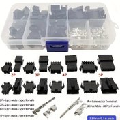 Resim 200 adet 2.54mm Pitch JST SM Terminal Konnektörü 2/3/4/5pin Erkek/ Dişi Kabuk Crimp Terminal Konnektörü 