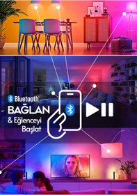 Resim LaraThec Bluetooth Hoparlörlü Uzaktan Kumandalı Rgb Akıllı Led Ampul-16 Renk Lamba 