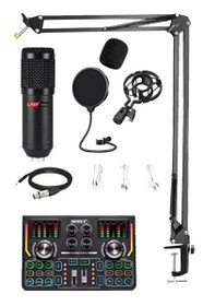 Resim Lastvoice BM800 Titanium V2 PC ve Telefon Set Efektli Ses Kartı Mikrofon Stand Kayıt Canlı Yayın 