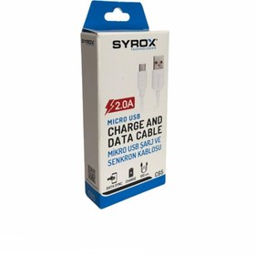 Resim Syrox Micro Usb 2.0 Amper 1 Metre Şarj Kablosu 
