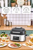 Resim Karaca Gastro Grill 6 Kişilik Geniş Hacim Airfryer, Air Grill ve Izgara Makinesi 