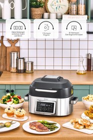 Resim Karaca Gastro Grill 6 Kişilik Geniş Hacim Airfryer, Air Grill ve Izgara Makinesi 