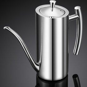 Resim Hafif Yağ Kontrol Yağı Şişesi Paslanmaz Çelik Yağ Tencere Avrupa Sızdırmaz Baharat Şişesi Büyük Kapasiteli 500ML/700ML/1000ML Yağ Kavanozu Soya Sosu Tencere Paslanmaz Mutfak Malzemeleri Süt Isıtma Endüksiyonlu Ocak Gaz Ocağı Kullanımı 
