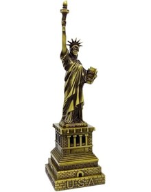 Resim Vintage Metal Usa Özgürlük Heykeli Antik Bronz 32 Cm 