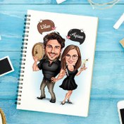 Resim Karikatürlü İçkici Çiftler Defter 