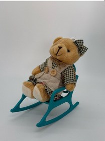 Resim Cevizdizayn Baybbear Mini Turkuaz Sallanan Sandalye Ayıcık 