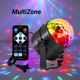 Resim Multizone Uzaktan Kumandalı Sese Duyarlı LED Rgb Yansıtma Efektli Renkli Disko Topu Parti Işığı 