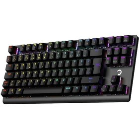 Resim CetKing Eva 7 60M Mekanik Kablolu, 2.4ghz, Bluetooth 3 Mod Blue Switch Türkçe Q USB Rgb Klavye 