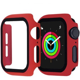 Resim Apple Watch 42 Mm Uyumlu Kasa Ve Ekran Koruyucu Sert Silikon Renkli 360 Tam Koruma Gard 01 Kırmızı 