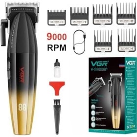 Resim Vgr Saç Kesme Profesyonel Saç Düzeltici Elektrikli Kesme Akülü Saç Kesme Makinesi 9000rpm Giyotin Clipper Erkekler İçin 