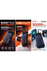 Resim KTOOL Ktools 30.000 Mah Pd 20w Hızlı Şarjlı Powerbank - 3 Cihaz Aynı Anda Şarj - Dijital Göstergeli 