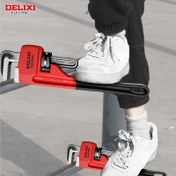 Resim DELIXI ELEKTRİK Ağır Hizmet Tipi Ayarlanabilir Boru Anahtarı, 20.32cm 25.4cm 30.48cm 35.56cm Lavabo, Musluk ve Su Borusu Kurulumu & Onarım için Çok Fonksiyonlu Tesisat Aracı, Dayanıklı Metal Yapı ile Ergonomik Saplar, Tesisat İçin Araç 