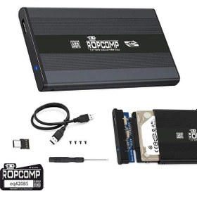 Resim Ropcomp 2.5" Usb 2.0 Sata Harici Hdd Kutusu Type-c Dönüştürücülü 