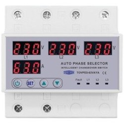 Resim Tomzn 220V 63A Otomatik Faz Seçici Yüksek Alçak Voltaj Akım Koruma Gerilim Koruyucu Röle 