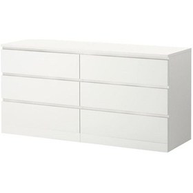 Resim Malm Beyaz 6 Çekmeceli Şifonyer 160x78 