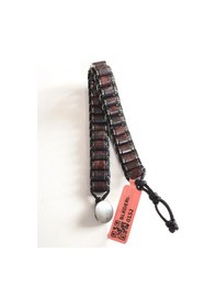 Resim Kan Taşı Doğal Taş Örme Erkek Bilekliği 6x5 Mm Çok Renkli 