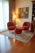 Resim Zinnet Design Bella Oturma Takımı–İkili Koltuk, İki Adet Berjer ve Bir Adet Sandıklı Puf, Ofis & Salon Kullanımı 