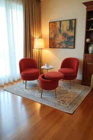 Resim Zinnet Design Bella Oturma Takımı–İkili Koltuk, İki Adet Berjer ve Bir Adet Sandıklı Puf, Ofis & Salon Kullanımı 