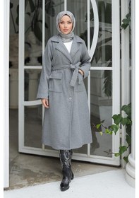 Resim Kapak Detaylı Kaşe Kaban Gri Gri 