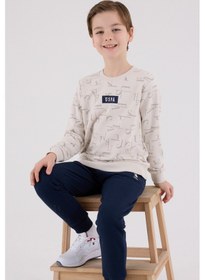 Resim U.S. Polo Assn. Lisanslı Erkek Çocuk Alt Üst 2 Parça Eşofman Takımı Us2230 Taş 