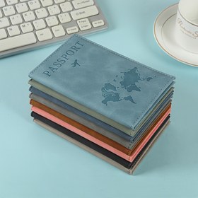 Resim Şık Siyah Suni Deri Pasaport Kılıfı - Erkekler için Şık Belge Kılıfı & Koruyucu 